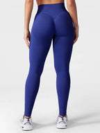 Leggings deportivos push up premium azul marino, cintura alta y fruncido oculto que realza glúteos