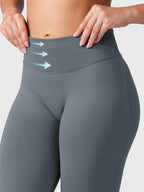 Leggings deportivos push up premium gris, cintura alta y fruncido oculto que realza glúteos