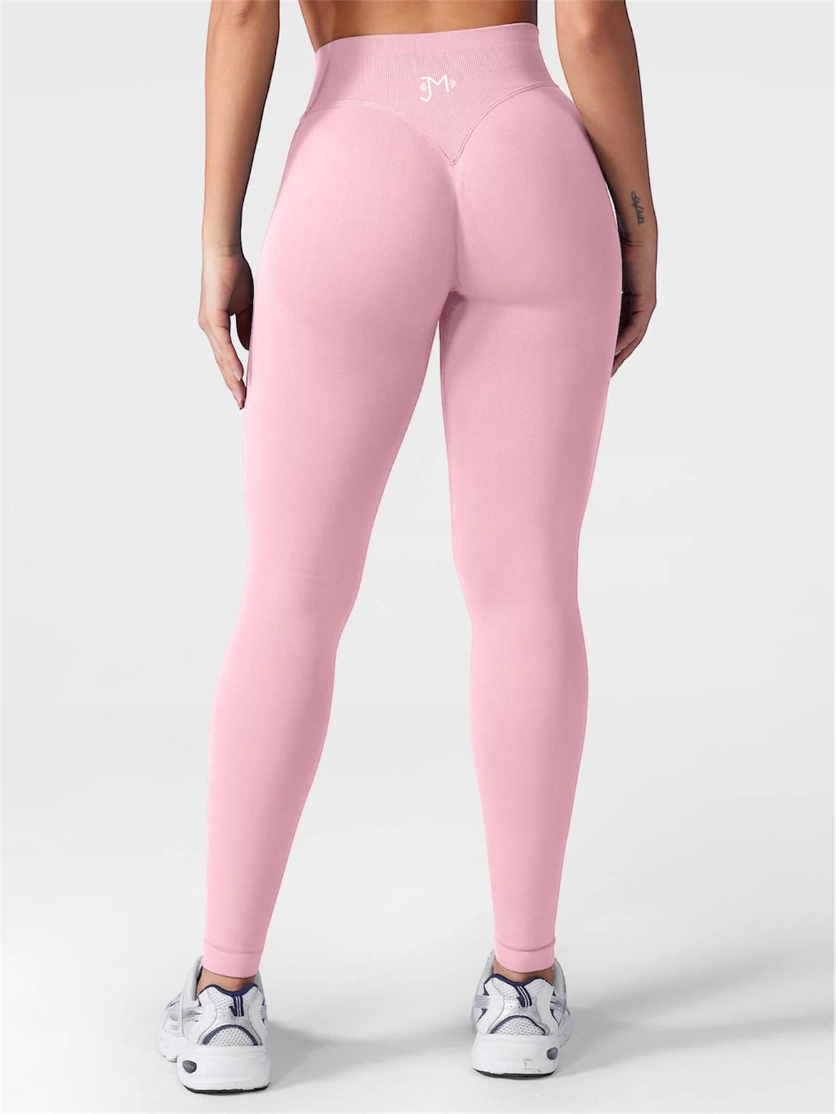 Leggings deportivos push up premium rosa, cintura alta y fruncido oculto que realza glúteos