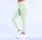 Leggings deportivos push up premium verde, cintura alta y fruncido oculto que realza glúteos