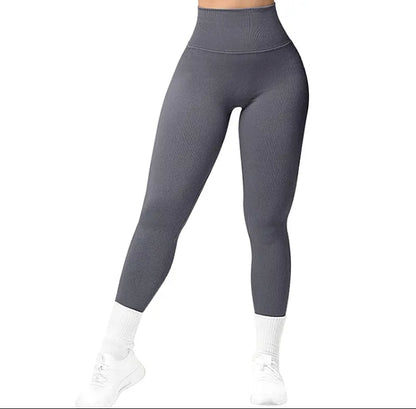 Leggins deportivos Push Up Gris sin costuras JMSports, cintura alta y efecto moldeador que realza glúteos