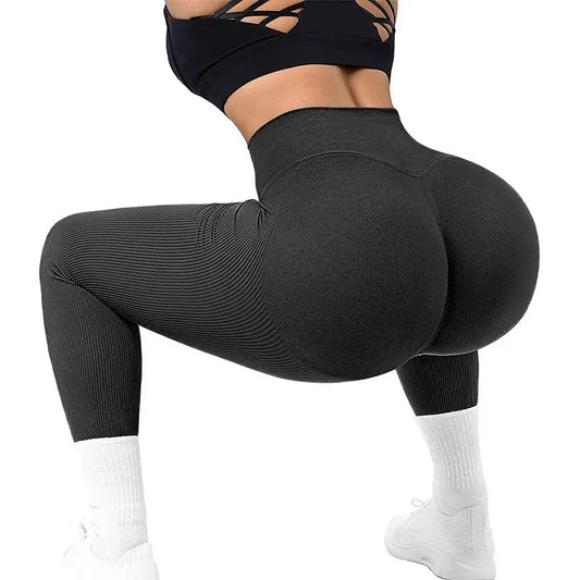 Leggins deportivos Push Up negro sin costuras JMSports, cintura alta y efecto moldeador que realza glúteos
